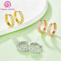 New Fashion Women's 925 Sterling Silver Moissanite Huggie Hoop Earrings White/Rose/Yellow Gold Plated Stylish Jewelry