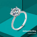 Luxury Pass Diamond Tester Big 3CT Halo Round Shape Moissanaite Wedding Rings for Women 925 Sterling Silver High End Jewelry