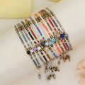 63Kinds Simple Ethnic Adjustable Rainbow Lucky Stone Charm Bracelet Boho Handmade Woven Miyuki Seed Beads Bracelet for Women Men