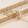 Bijouterie Beautiful Women'sHuggies Hoop Earrings With 18K Gold Plated Brass and Cubic Zirconia Wholesale Earrings Women