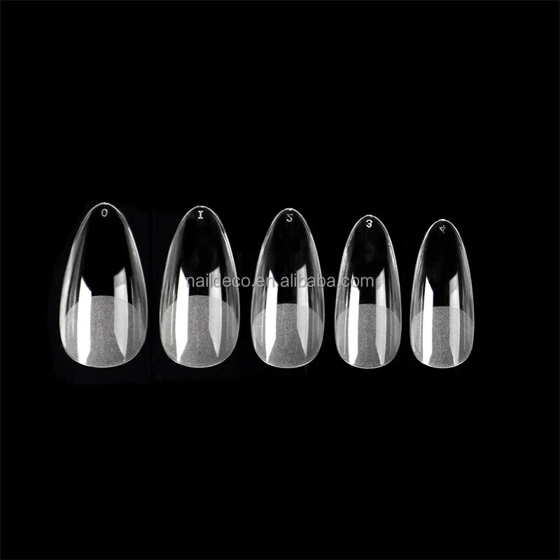 Private Label Accepted Gel Soak Off False Nail Nail Art Tapered Almond UV Gel Manicure Nails Tip240 Pcs/box