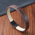 Custom Wholesale Professional Surgical Steel Mens Fashion Jewelry Accessories Big Vintage Leather Bracelet OT-186