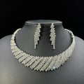 DAIHE Set-3395 Nigerian Bride Necklace Set Copper Claw Chain Full Diamond Light Luxury Geometric Collar Two-piece Set