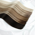 100%  Virgin Russian Blonde Weft Hair Extensions 20g New Hand Tied Seamless Double Drawn 12A Genius Weft Hair Extensions