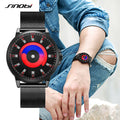 SINOBI New Creative Sports Quartz Watch Men SEIKO Movement Alloy Case Leather Strap Glass Dial Water Resistant Fashion Watch