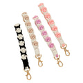 Cute Handmade Woven Paw Bracelet Wristlet Keychain Bohemian Boho Macrame Crochet Wrist Strap Lanyard Key Chain Charm for Phone