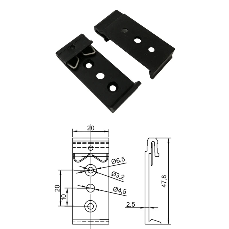 Used for Relative Guide Rail Installation Clamp Bracket Aluminum 35mm Din Guide Rail Installation Buckle