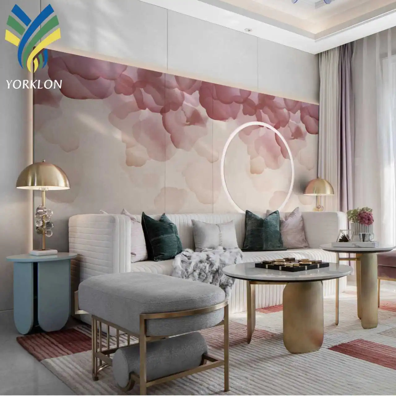 YKEAX 074 Custom Floral Wallpaper Modern Design 3D Mural Red Rose TV Background Wallpaper Waterproof Modern Wall Panels