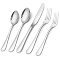 Wholesale 20-Piece Stainless Steel Flatware Set for 4 Modern Silver Cutlery with Teardrop Handle for Restaurant