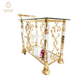 Modern Italian Style Gold Copper Cart Home Kitchen Dining Living Room Hotel Supermarket Outdoor Home Bar Use Hotel Trolley