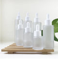 20-100ml Frosted White Glass Dropper Bottle Transparent Essential Oil Bottle Portable Cosmetic Skin Care Essence Bottle