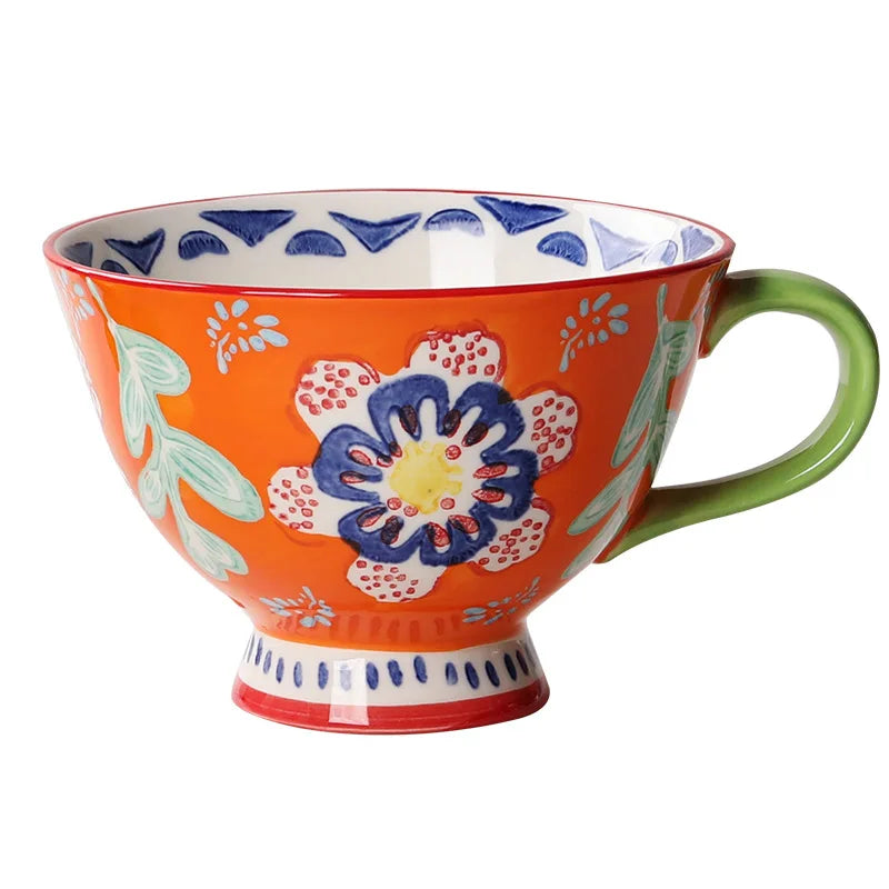 Decal Ceramic Coffee Mug Cup Flower Tea Set Many Colors Available Accept Custom