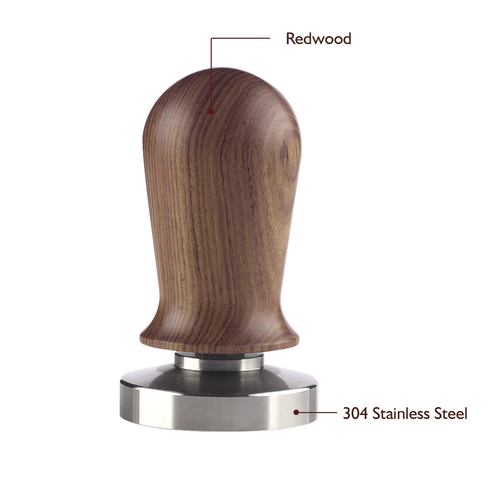 Rosewood Handle Epresso Tools Coffee Tampers 51/53/58mm 304 Stainless Steel Force Spring Coffee Tamper