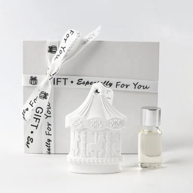 Stocked Ceramic Scented Aroma Plaster Porcelain Flower Home Fragrance Essential Oil Diffuser Hanging Car Wardrobe Air Freshener