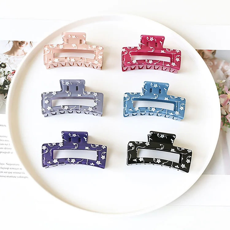 Fashion 8CM Shinne PC Printed Hair Claw for Women Middle Size Hair Accessory for Hair Grab