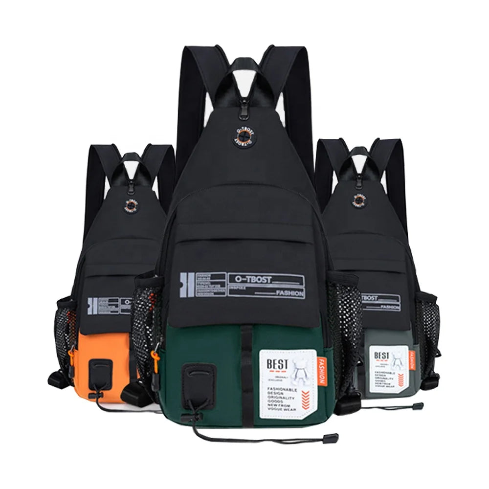 Multifunctional Waterproof Oxford Waist Bag Designers Chest Crossbody Backpack with Headphone Jack Phone Daypack Features