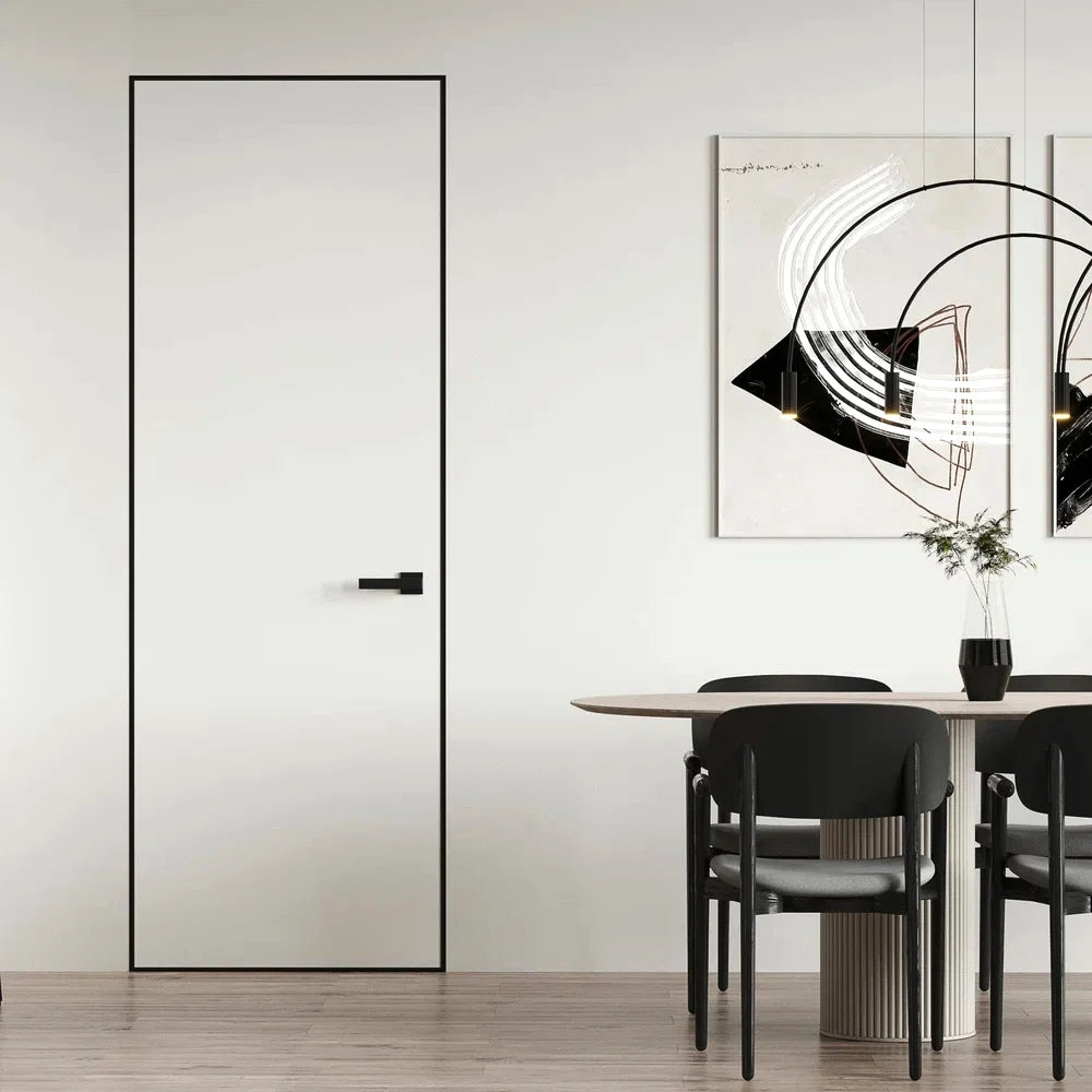 Modern Minimalist Frameless Wood Composite Manual Soundproof Concealed Invisible Door Interior Home Use Dining Bedroom Secret
