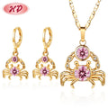 2022 HengDian Wholesale Luxurious Custom Elegant Crab Earrings Necklace Jewelry Sets for Women