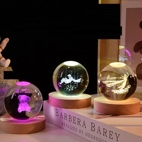 Customized Creative Star Astronaut Blank Crystal Glass Ball 3D Laser Engraving Home Crystal Ball Decoration