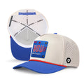 Custom Blank Men Golf Hats 5 Panel Rubber Patch Logo Perforated Laser Cutting Hole Drilled Baseball Hat Waterproof Sport Cap