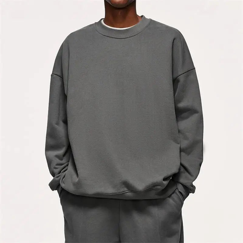 Customizable French Terry 100% Cotton Solid Autumn Oversized Lined Bubble Corded Crewneck Sweatshirt