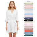 FUNG  6008 New Design  Plain Ruffle Bride Robe  Bridesmaid Robe Cotton  Wedding Dress