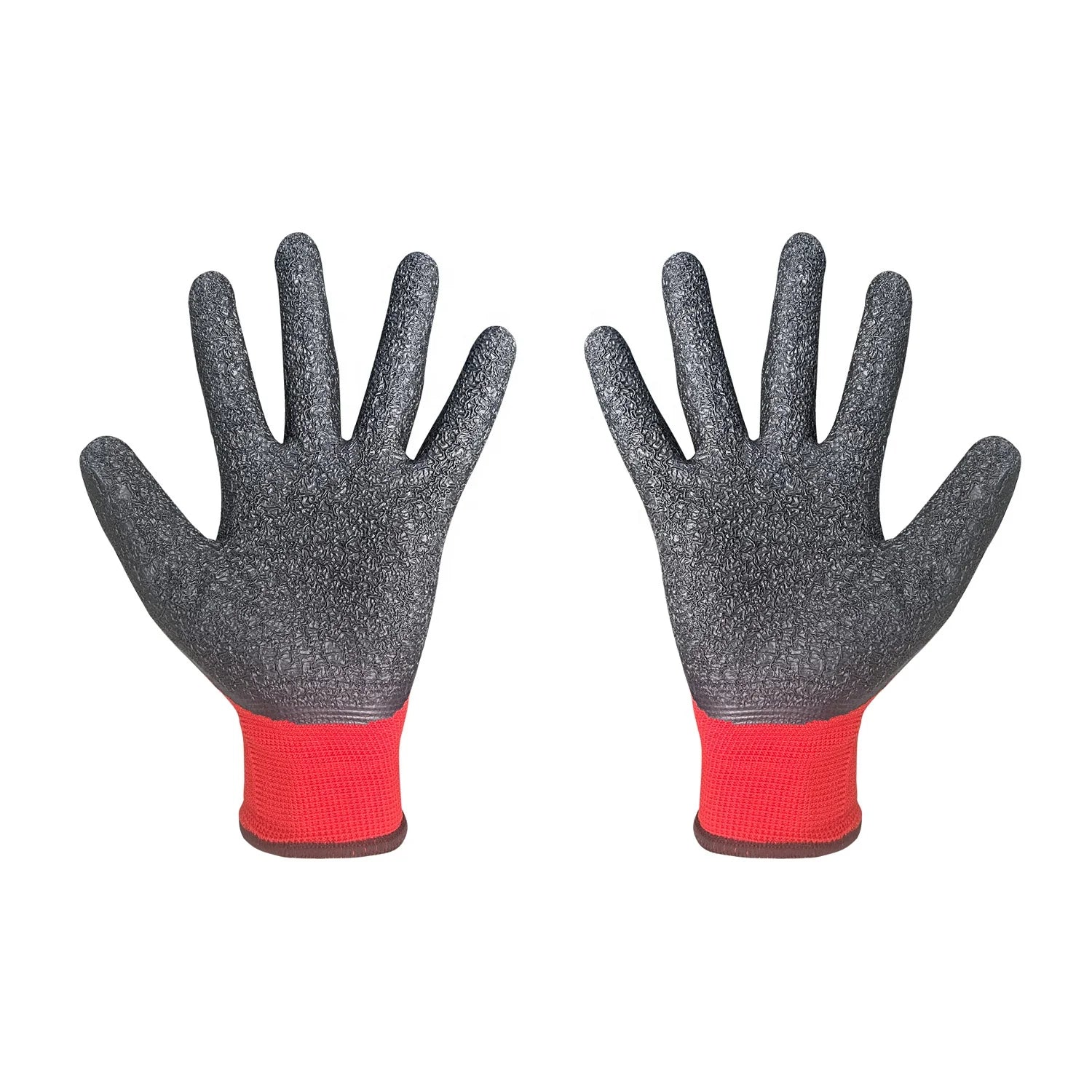 Wholesale Frosted Nitrile Gloves with Black Coating Work Safety Cotton Gloves for Construction Hand and Arm Protection