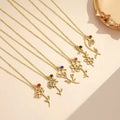 2026 Stainless Steel Floral Fashion Pendant Necklace Korean Jewelry Luxury Designer Jewelry Pendant Charms Necklace for WOMEN