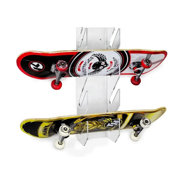 Factory Custom Wall Mounted Clear Acrylic Skateboard Display Holder Floating Skateboard Wall Rack