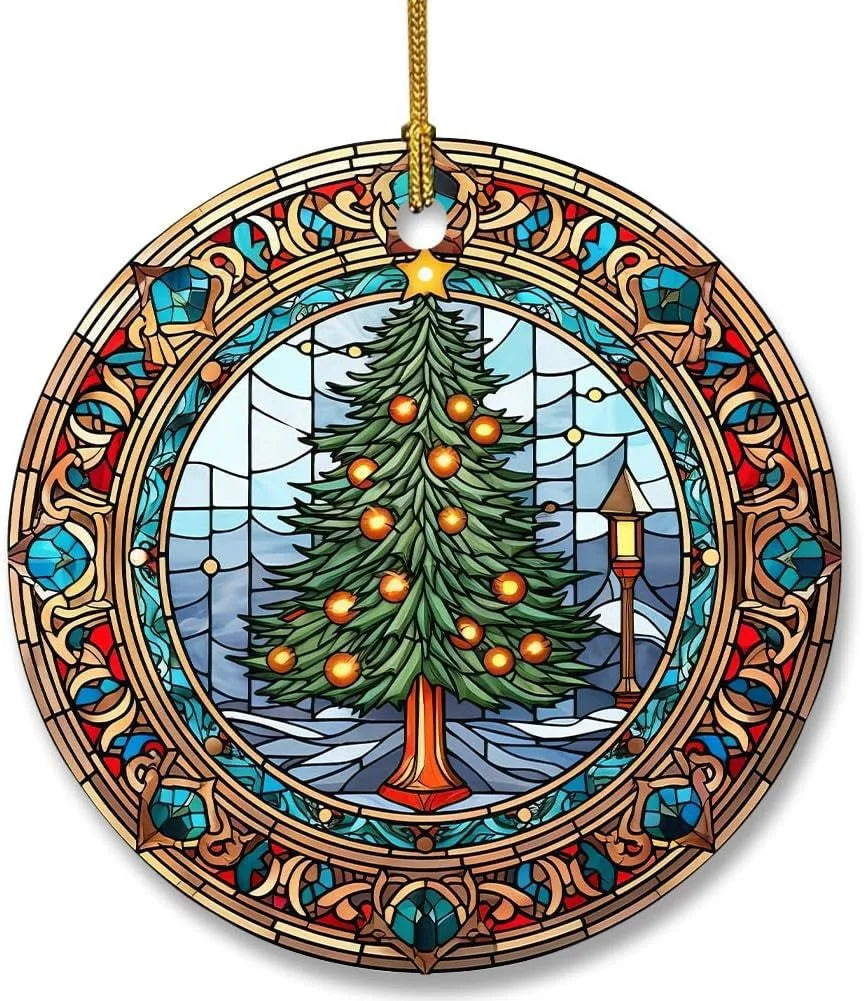 Christmas Gift Custom Acrylic Ornaments Decoration Blank Custom Home Pendant Acrylic Pendant Christmas Tree Decorations