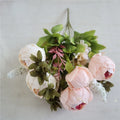 S0531 Wedding Home Fall Decoration 13 Heads Peony Silk Flower European-style Peony Bouquet Floral Artificial Peony