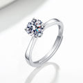 Wholesale Moissanite Jewelry Custom Ring Paved Micro 4 Claw Setting Solid 925 1CT Moissanite Diamond Ring Female Engagement