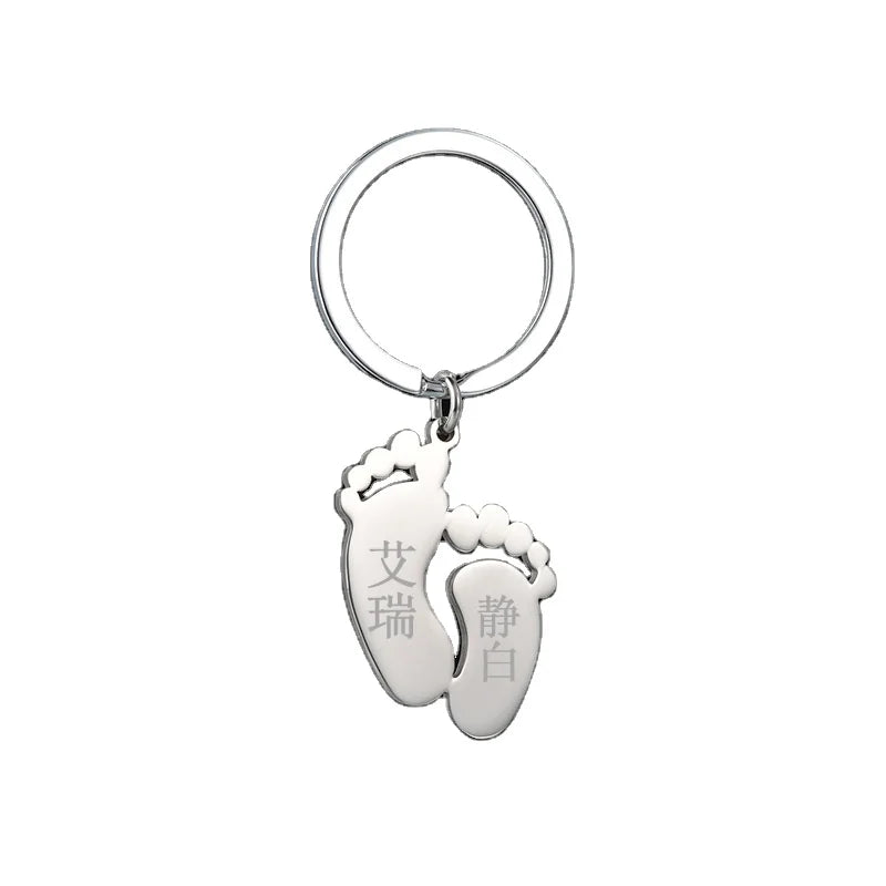 Personalized Metal Keychain Customized for Car Pet Children Key Rings Logo Plate Number Anti-lost Keyrings Key Ring Chain
