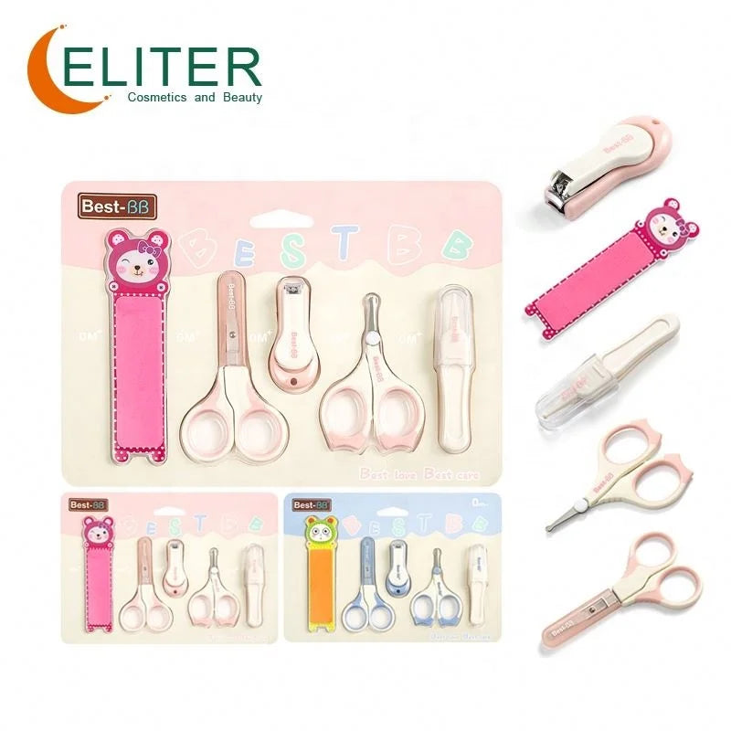 Eliter Hot Sell Wholesale 5-in-1 Eco-friendly Baby Nail Cutter Babi Nail Grinder Baby Grooming Care Kit Kids Nails Set