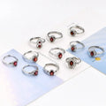 Dozens of Design Round and Oval Garnet Adjustable Rings Natural Gemstone Jewelry Garnet Rings