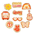 Cute Series Glitter Chenille Embroidery Iron on Patch Guitar Glasses Patches
