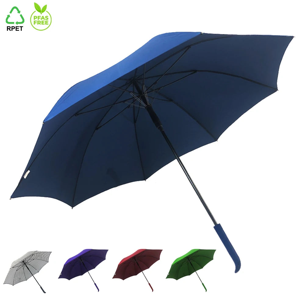 Ovida 25inch Golf Umbrella Custom LOGO Small Hook Waterproof Cover Umbrella Golf Black Rubber Long Handle Automatic Umbrella