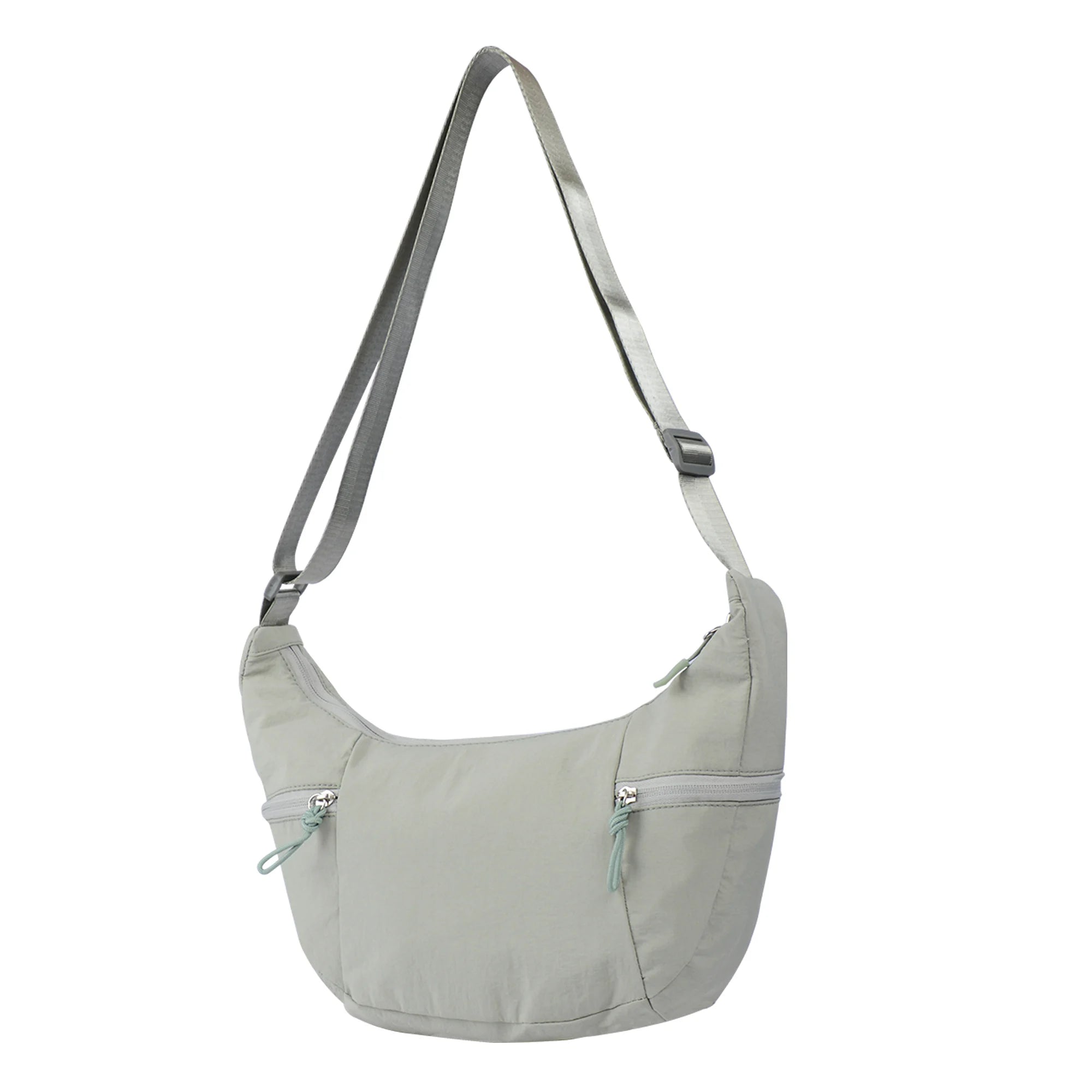 Large Nylon Crescent Sling Bag Women Moon Dumpling Crossbody Bag Lightweight Hobo Shoulder Bag