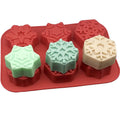 HY 6-Hole Christmas Snowflake Silicone Tray Handmade Soap Cake Baking Mold