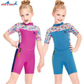 OEM 2.5mm Kids One Piece Warm Neoprene Swimsuit Short Sleeve Back Zip Surfing Diving Swimming Wetsuit Thermal Shorty Wet Suit
