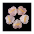 DIY Wholesale Natural Pink Crystals Heart Stone Engraved Inspirational Words Kindness Stones Crystal Forget Worry Stone