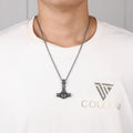 Men's Stainless Steel Viking Silver Necklace Factory Price Valknut Mjolnir Pendant Jewelry Gift for Adults and Children