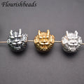 Lucky Chinese Style S999 Pure Silver Dragon Round Shape Sterling Spacer Loose Beads for Fine Jewelry Necklace Bracelet Making