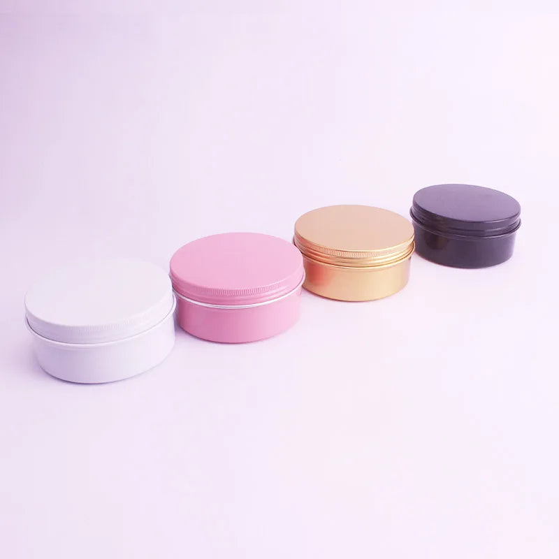5g 10g 15g 30g 0.5oz 1oz Silver Rose Gold Black Pink Aluminium Tin Jars Round Cosmetic Sample Metal Container for Lip Balm