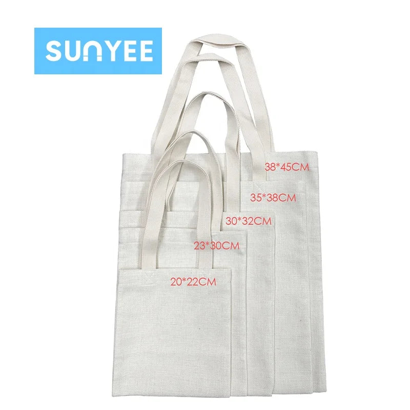 Sunyee Sublimation Linen Shopping Bags Personalized Custom Printed Sublimation Blank Tote Bag Women's Tote Bags