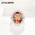 17*14mm Oval Cut Fine Jewelry Ring Created Stones Color Change Diamond 925 Sterling Silver Jewelry
