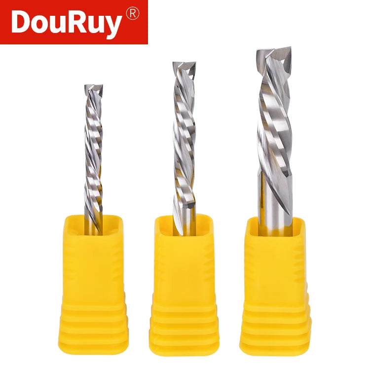 DouRuy Two Flute Compression Up/Down Cut Spiral Router Bit CNC Solid Carbide End Mill