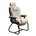 Manual Adjustment Lift Chair with Metal Frame and Leather Upholstery for Workshop Home Business Use