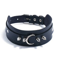 Leather PU Rhodium Plated Choker Necklace Club Jewelry New Fashion Punk Style Exaggerated Gothic Women's Black Geometric
