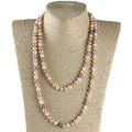 Fashion Long Knotted Pearl Jewelry Handmade Necklace  Color Irregular 7-8mm 120cm Double Wrap Freshwater Pearl Necklace